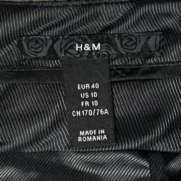 H&M Women's Gray Blend Herringbone Recycled Wool Fit & Flare Skirt Size 10 - Picture 10 of 11